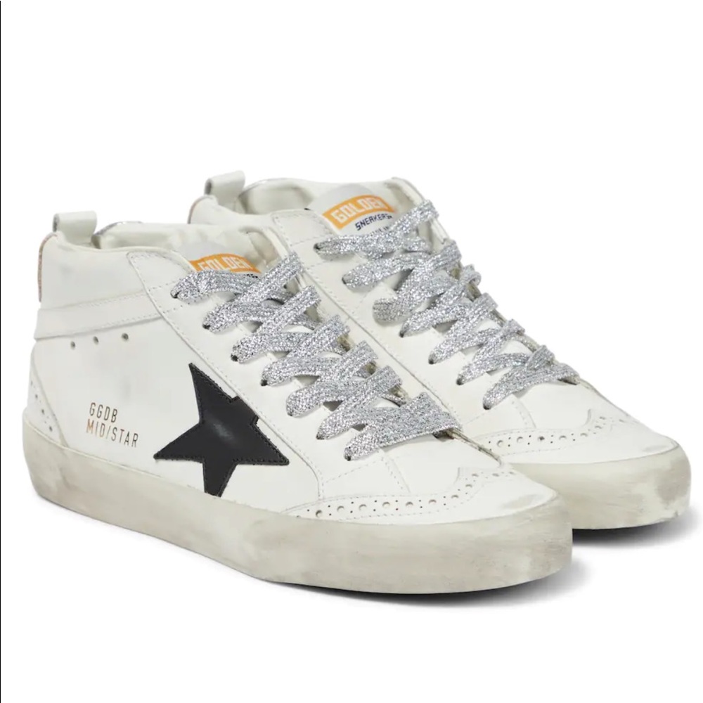 Golden Goose mid-size white sneaker. Size 38. Worn 3x